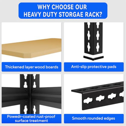 3000LBS Storage Rack,5-Tier Heavy-Duty Storage Shelving,Adjustable Metal Shelves,60" Hx28 Wx12 D Shelf for Warehouse,Garage,Pantry, Kitchen,Office