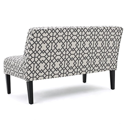 50" Small Loveseat Sofa, Comfy Mini Fabric Sofa Couch for Small Spaces, 2 Seater Armless Sofa with Solid Wood Legs for Living Room, Dorm, Office, Bedroom (Grey 1) - color: Grey 1