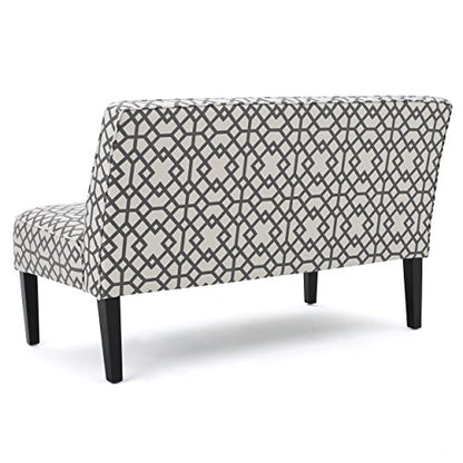 50" Small Loveseat Sofa, Comfy Mini Fabric Sofa Couch for Small Spaces, 2 Seater Armless Sofa with Solid Wood Legs for Living Room, Dorm, Office, Bedroom (Grey 1) - color: Grey 1