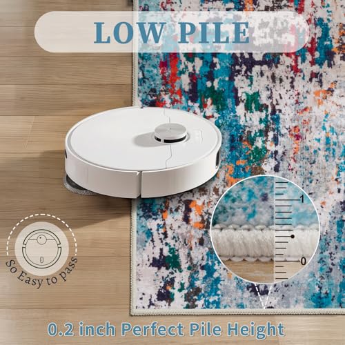 Tangsoo Abstract 2x4 Washable Rug for Entryway, Small Modern Non Slip Rugs | Indoor Front Door 2x4 Runner Rugs,Print Door Mat, Soft Low Pile Rugs for Entrance Kitchen Entry Bathroom Home Decor - color: Mosaic Gray Multi, size: 2' X 4' (Runner)