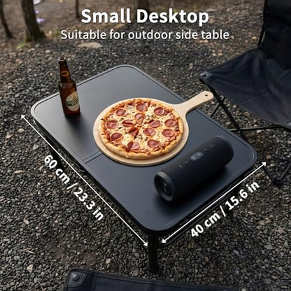 Folding Camping Table, Black Aluminum Frame,3-Position Adjustable Height,Lightweight Carry Handle, Portable for Travel, Camping Outdoor Use, 2 Ft x 1.5 Ft(Small), Black - size: 2 ft × 1.3 ft × 1.78 ft H, No Umbrella Hole