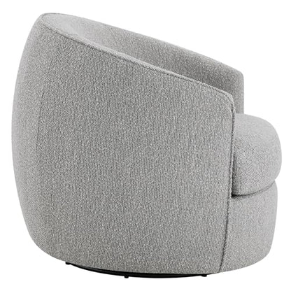 CHITA Barrel Swivel Accent Chair, Wood Frame, Fully Assembled, Light Grey | Modern Armchair with FSC Certified Wood Frame, Living Room Chair for bedroom & office, 31.5"Dx32.3"Wx28.7"H, 350 Lbs Capacity - color: Light Grey - Fabric