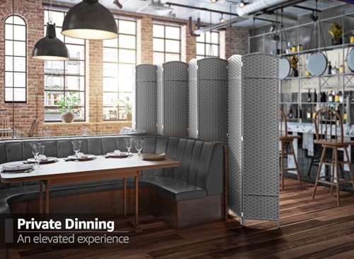 Sorbus 8 Panel Room Divider 6 ft. Tall - Privacy Screen, Extra Wide Double Hinged Panels, Mesh Hand-Woven Design, Partition Room Dividers and Folding Privacy Screens, Wall Divider for Room Separation - color: Light Gray, size: 8 Panel