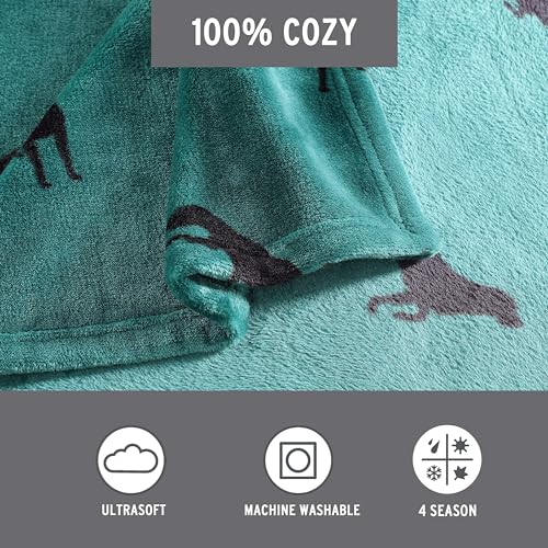 Eddie Bauer - Throw Blanket, Ultra-Soft & Reversible Plush Bedding, Blanket for Couch & Bed (Buddy The Dog Green, 50" x 60") - color: Buddy the Dog Green, size: 50" x 60"