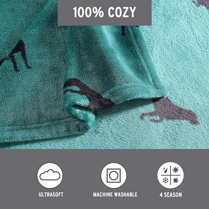 Eddie Bauer - Throw Blanket, Ultra-Soft & Reversible Plush Bedding, Blanket for Couch & Bed (Buddy The Dog Green, 50" x 60") - color: Buddy the Dog Green, size: 50" x 60"