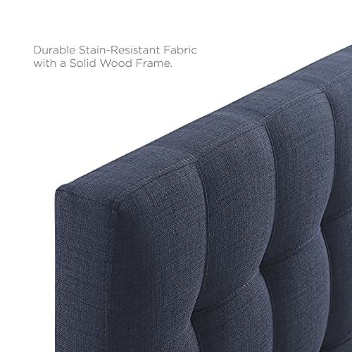 Modway Lily Tufted Linen Fabric Upholstered King Headboard in Navy - color: Navy, size: King