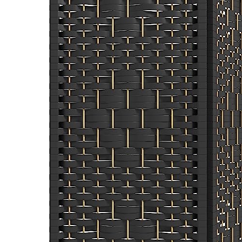 HOMCOM 6 Panel Room Divider, Folding Privacy Screen, 5.6', Black | Room Separator, Wave Fiber Freestanding Partition Wall Divider - color: Black, size: 6 Panel