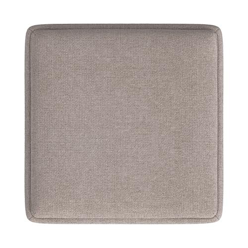 HomePop 17.5" Storage Ottoman with Tray Top - Light Brown Woven - color: Light Brown Woven