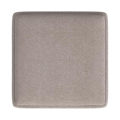 HomePop 17.5" Storage Ottoman with Tray Top - Light Brown Woven - color: Light Brown Woven