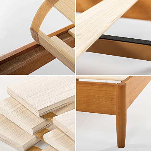 Zinus Allen Mid Century Wood Platform Bed Frame, Full - color: Natural, size: Full