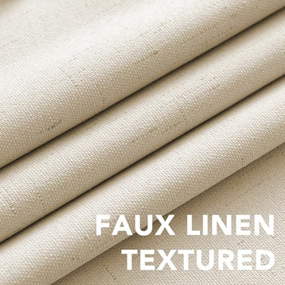 H.VERSAILTEX 100% Blackout Curtains for Bedroom Thermal Insulated Linen Textured Curtains Heat and Full Light Blocking Drapes Living Room Curtains 2 Panel Sets, Bleached Sand, 42x63 Inch - color: Bleached Sand, size: 42"W x 63"L (Pack of 2)