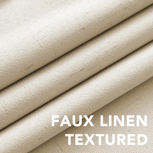 H.VERSAILTEX 100% Blackout Curtains for Bedroom Thermal Insulated Linen Textured Curtains Heat and Full Light Blocking Drapes Living Room Curtains 2 Panel Sets, 42x45 Inch, Bleached Sand - color: Bleached Sand, size: 42"W x 45"L (Pack of 2)