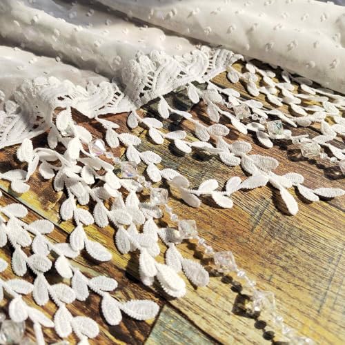 White Arched Sheer Valance Boho Pompom Short Curtain Tier Crystal Beads 1PC | For Doorways Tassels Swag Curtain Room Divider Dining Room Glass Door Rod Pocket (W59 X L43 INCH,White) - size: 59"W x 43"L (Pack of 1)