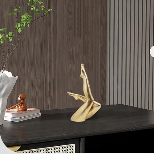 Gold Legs Statue, Resin Abstract Art Legs Ornament, Yoga Woman Decor Sculpture, Modern Aesthetic Figurine Decoration, Suitable for Home Living Room Bedroom Office Shelf Table Desk Bookshelf Decor