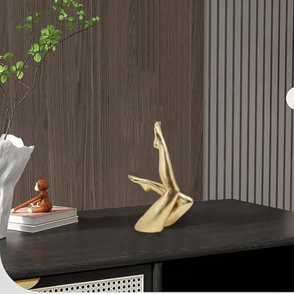 Gold Legs Statue, Resin Abstract Art Legs Ornament, Yoga Woman Decor Sculpture, Modern Aesthetic Figurine Decoration, Suitable for Home Living Room Bedroom Office Shelf Table Desk Bookshelf Decor