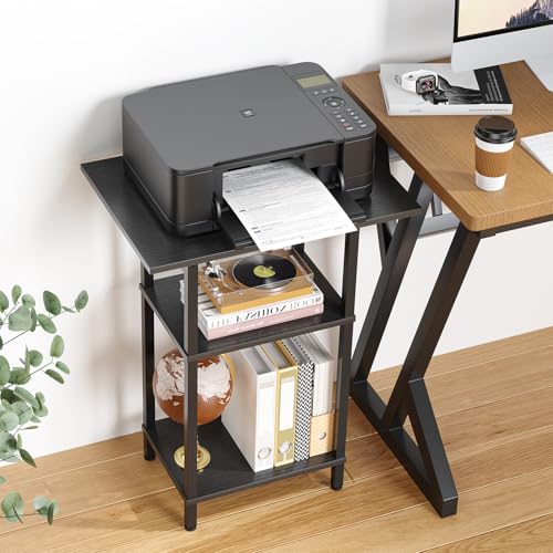 Asgolion Tall End Table with Charging Station, Tall Nightstand with Storage | 30 Inch Tall Side Table, Accent Table Stand, Small Entryway Table, Bedroom Tall Nightstand, Living Room, Office, Black - color: Black, size: 30"H