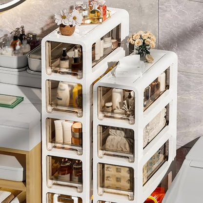 3-Tier Slim Bathroom Storage Cabinet,Narrow Floor Cabinets with Drawers and Wheels,Rolling Narrow Organizer for Small Spaces,Kitchen,Laundry,9”W - size: 3-Tier-9”W