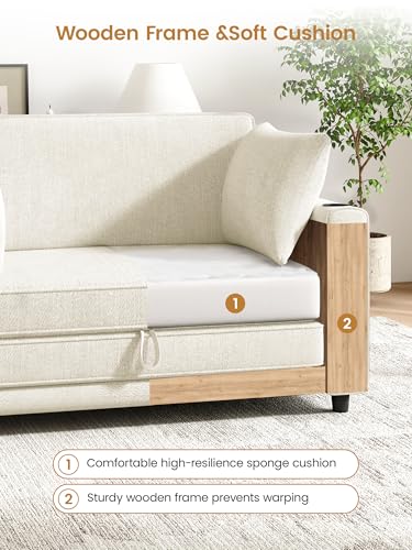 51" Loveseat Convertible Sofa Bed with Cup Holder, Small Couch 2 in 1 Pull Out Sleeper Couch, Floor Folding Couch Sofa with Two Pillows for Living Room, Apartment, Dorm (Beige) - color: Beige