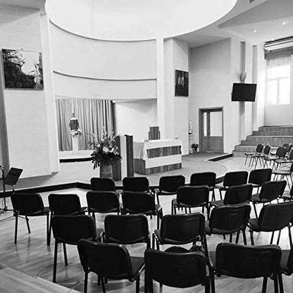 VINGLI 5-Pack Waiting Room Chairs, Stackable Chair for Office, Mesh-Black | Stacking Chairs, Armless Church Chairs, Space-saving, Guest & Reception, Office Lobby, Business Hall - color: Fabric Mesh-black, size: 5-pack