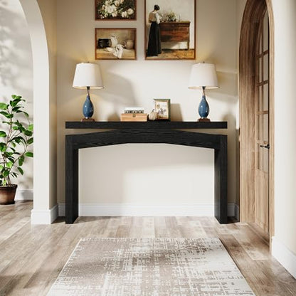 Celaform Console Table for Entryway, 47.2 Inch Long Sofa Table Behind Couch, Farmhouse Wood Style Accent Foyer Entrance Tables for Living Room, Hallway, Easy Assembly (Black) - color: Black