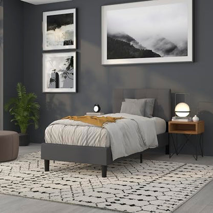 Quilted Tufted Upholstered Twin Size Headboard in Dark Gray Fabric - color: Dark Gray, size: Twin