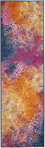 Nourison Home Passion Sunburst 2'2" x 12' Area Rug - Easy Clean, Non Shedding, Bed Room, Living Room, Dining Room, Kitchen (12' Runner) - color: Sunburst, size: 2'2" x 12' (Runner)
