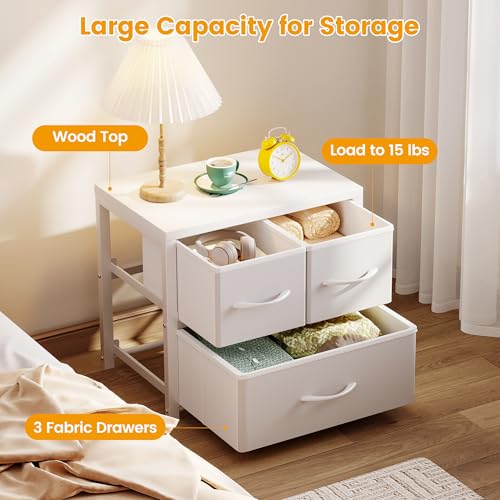 Homeiju Stackable 3-Drawer Fabric Dresser with Waterproof Wood Top – Closet Organizer & Storage Drawers for Bedroom, Modern Metal Frame Design (2 Tier-2 Pack) - size: 3-Drawer, 2-Tier, 2-Pack