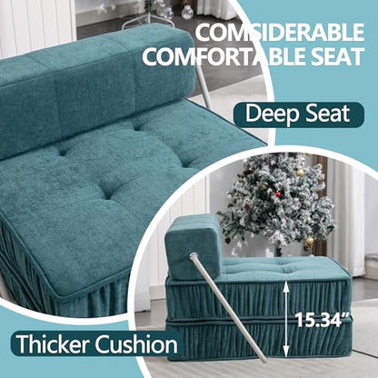 GDFStudio Folding Sofa Bed Convertible Floor Couch Futon Sleeper Chair with Removable Back Cushion Modular Lounge Mattress for Living Room Guest Room Home Office Apartment Small Spaces, Green - color: Green