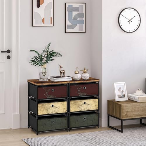 VASICAR Nightstand with 3 Drawers, Clothes Storage Organizer, Small Fabric Dresser for Bedroom, Closet, Entryway, Hallway, Nursery, Dorm - size: 12.6"D x 16.5"W x 25.2"H (3 Drawers)