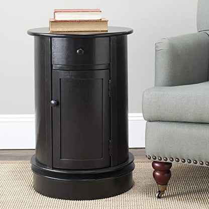 SAFAVIEH Furniture - Tabitha 1-Drawer Accent Table - Dark Cherry - Solid Wood - Farmhouse Storage Design - Ideal for Living Room, Entryway, 17.7"W x 17.7"D x 26"H - Fully Assembled (AMH5712D) - color: Dark Cherry