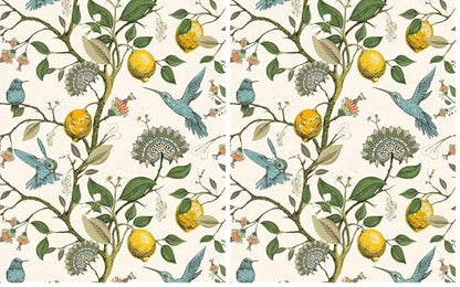 Blue Bird Self Adhesive Wallpaper Fresh Lemon Tree Peel and Stick Wallpaper Removable Waterproof Prepasted Contact Paper Wall Mural 17.7in x 9.8ft (Pack of 2) - size: 17.7" x 118" (Pack of 2)
