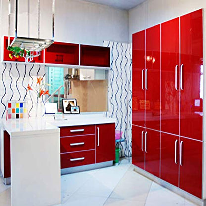 Livelynine Red Contact Paper Self Adhesive Wall Paper Decorations Peel and Stick Wallpaper Kitchen Cabinets Countertops Appliances Glossy Red Vinyl Wrap Removable Waterproof Shelf Liners 15.8x78.8 - size: 15.8"W x 78.8"L