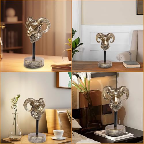 Handcrafted Resin Sculpture (Bighorn)- Modern Home Decor Accent, Trending Living Room & Office Decor, Elegant Tabletop & Shelf Decor for Desk, Bookshelf, Nightstand - Unique Gift Idea - style: Bighorn