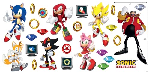 RoomMates Sonic The Hedgehog Characters Wall Decals, RMK5584SCS