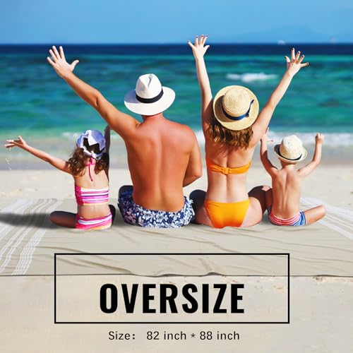 Extra Large Turkish Beach Towel Picnic Mat Throw Blanket Camping Mat Lightweight Oversized Giant Mexican Serape Baja Cobijas Mexicanas Para Mesa Lawn Patio Park Stadium Outside Festival Grass Hammock - color: Teal, size: Giant Large 82''x88''