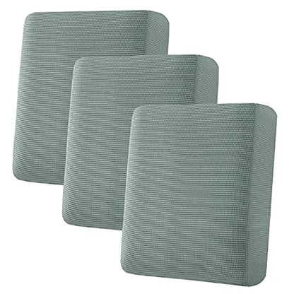 H.VERSAILTEX Super Stretch Individual Seat Cushion Covers Sofa Covers Couch Cushion Covers Slipcover Sets Thick Jacquard Textured Twill Fabric (3 Piece Sofa Cushion Covers, Sage) - color: Sage, size: 3 Cushion Sofa