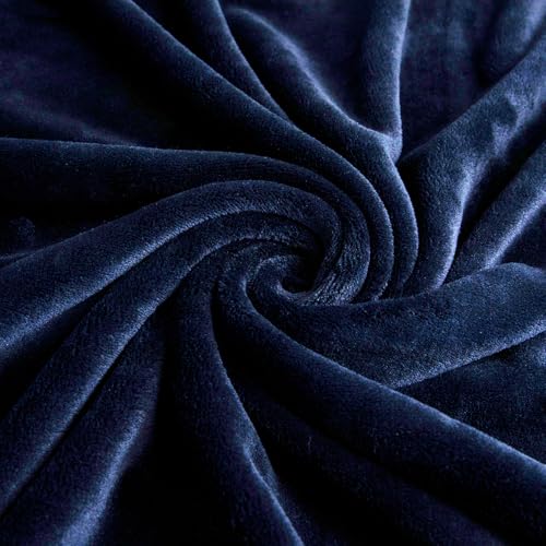 TASTHROW Navy Throw Blanket 60x80 Inches | Soft Plush Cozy Fleece Flannel Throw Blanket, Lightweight Warm Throws for Bed, Couch, Bedroom and Living Room, All Seasons - color: Navy, size: 60"x80"