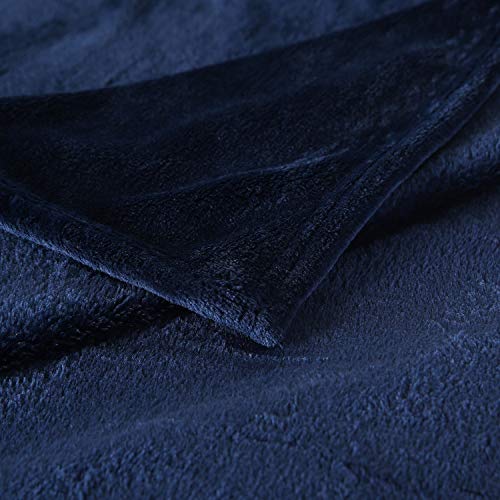 TASTHROW Large Flannel Fleece Throw Blanket, 50×70 Inch | Cozy Lightweight Thick Blanket - All Seasons Suitable for Women, Men and Kids (Two Pack, Navy) - color: Navy, size: Two Pack 50"x70"