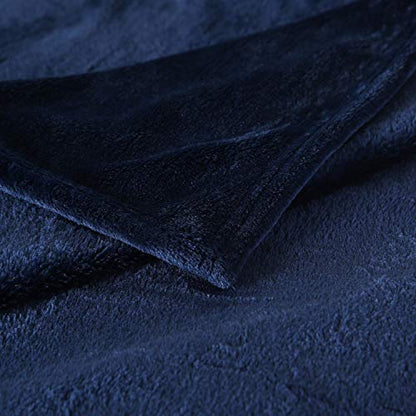TASTHROW Large Flannel Fleece Throw Blanket, 50×70 Inch - Navy | Cozy Lightweight Thick Blanket - All Seasons Suitable for Women, Men and Kids - color: Navy, size: 50"x70"