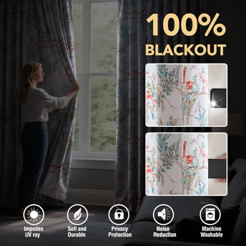 H.VERSAILTEX 100% 암막 꽃무늬 커튼 160cm(63인치) 길이 2패널 빈티지 커튼 패턴 프린트 단열 커튼 거실 침실 창문 처리 그로밋 드레이프, 틸/러스트 - color: 청록색/녹, size: 52"W x 63"L (Pack of 2)