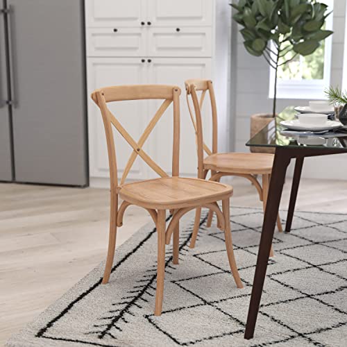 Merrick Lane Bardstown X-Back Bistro Style Wooden Dining Chair for Kitchens and Dining Rooms, High-Back Wood Stackable Kitchen Chair, Driftwood - color: Driftwood