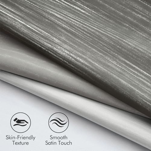 MIULEE Grey and Greyish White Ombre Blackout Curtains 52Wx54L Set of 2 | Full Room Darkening,Thermal Insulated,54 Inch Long,Grommet Drapes for Bedroom/Living Room,Modern Window Treatments - color: Grey and Greyish White, size: 52"W x 54"L (Pack of 2)