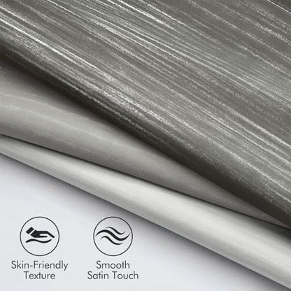 MIULEE Grey and Greyish White Ombre Blackout Curtains 52Wx54L Set of 2 | Full Room Darkening,Thermal Insulated,54 Inch Long,Grommet Drapes for Bedroom/Living Room,Modern Window Treatments - color: Grey and Greyish White, size: 52"W x 54"L (Pack of 2)