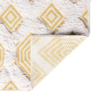 Rugs.com - Sabrina Soto Casa Rug – 8 Ft Runner Yellow Cotton Textured Rug Modern Geometric Design for Hallways and Entryways - color: Yellow, size: 2'3" x 8' (Runner)
