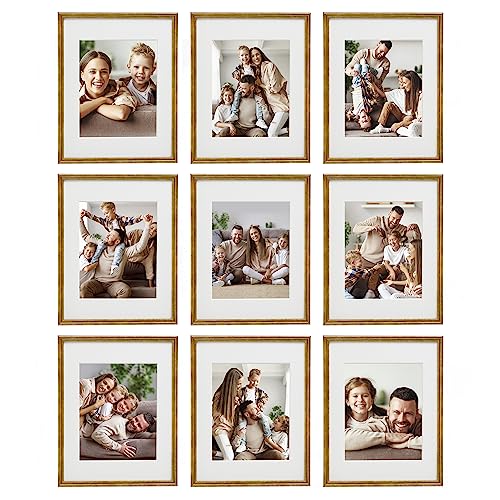 Sheffield Home 9 Piece Gallery Wall Frame Set, 11x14 Inch, Antique Bronze - color: Bronze, size: 11x14 Inch