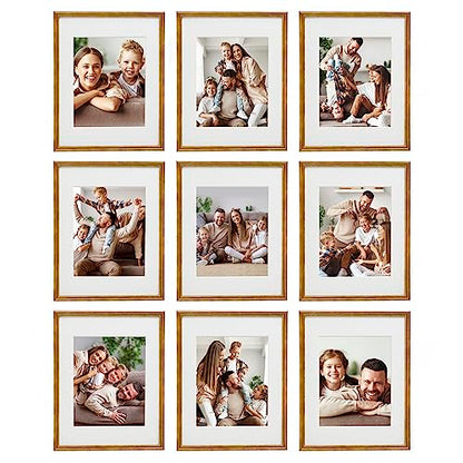 Sheffield Home 9 Piece Gallery Wall Frame Set, 11x14 Inch, Antique Bronze - color: Bronze, size: 11x14 Inch