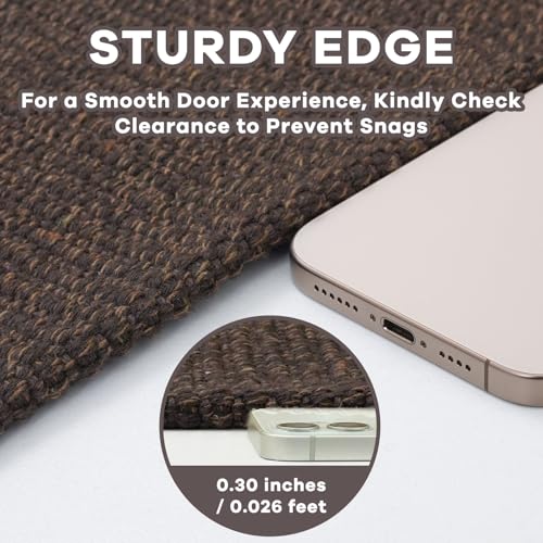 Washable Entryway Rug, Non Slip Doormat, 2x3 Ft, Brown/Coffee | Washable Braided Small Area Rug, Non Slip Rubber Dot Backed, For Kitchen, Foyer, Front Door, Porch, Bathroom, Bedroom - color: Brown/Coffee, size: 2' x 3' (Rectangular)
