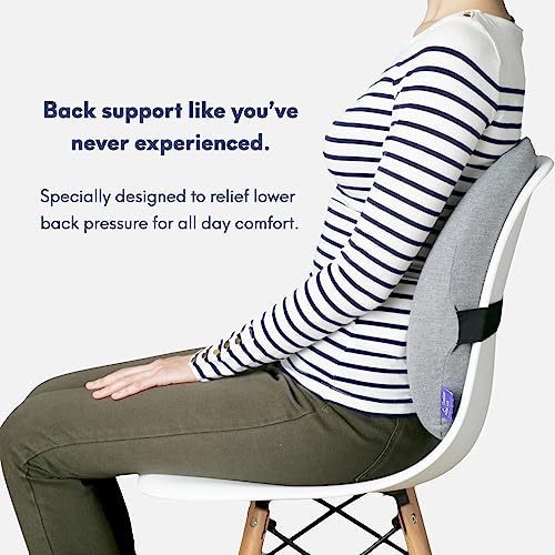 C CUSHION LAB Extra Dense Lumbar Pillow - Patented Ergonomic Multi-Region Firm Back Support for Lower Back Pain Relief - Lumbar Support Cushion with Strap for Office Chair, Car, Sofa - Wellness Green - color: Wellness Green