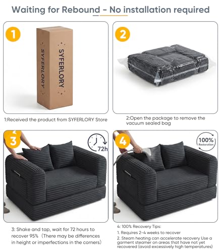 Versatile 2 in 1 Boneless Armchair Chaise Lounge Chair Indoor, Convertible Sleeper Chairs Couch Folding Sofa Bed Oversized Comfy Futon Floor Sofa BeanBag for Reading Nook Living Room Bedroom