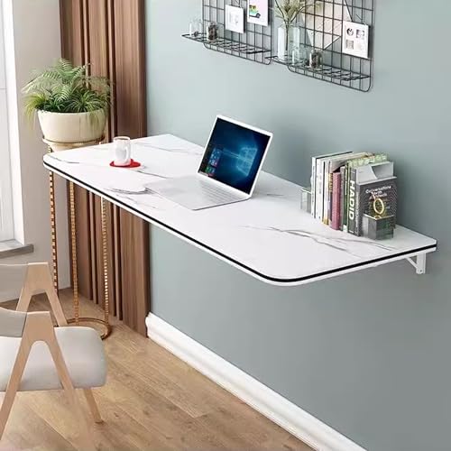 Wall Laundry Folding Table, Floating Desk for Wall Small Spaces, Fold Down Table Wall Mounted for Home Office Computer Workstation,Study Work Bench, Kitchen Dining (White 31.5"×19.7") - color: White, size: 31.5 × 19.7 in